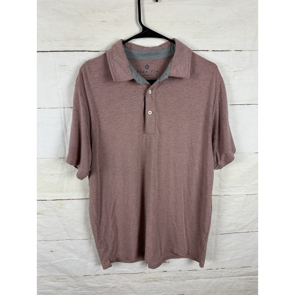 Free Fly Short Sleeve Polo Shirt Mens Medium Bamboo Adventure Golf Soft Stretch